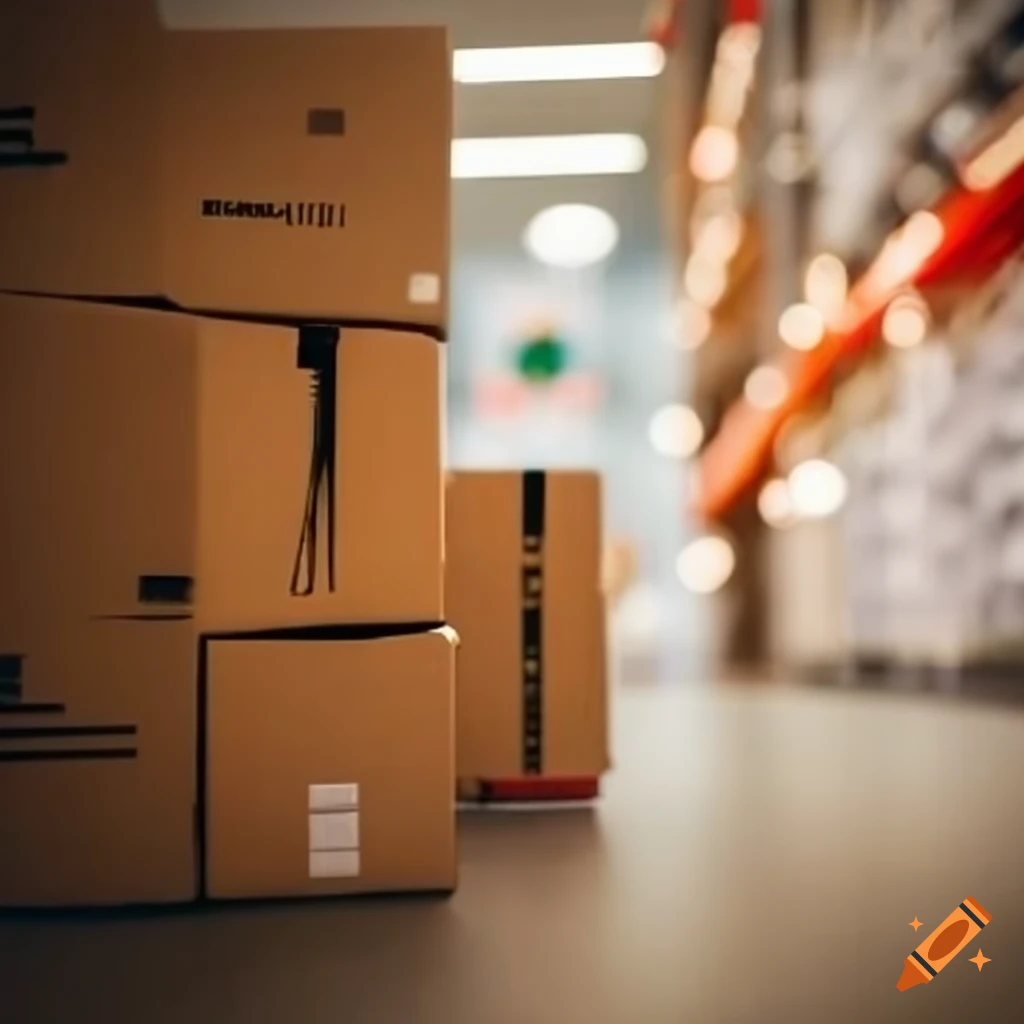 Room filled with postal parcels featuring logos