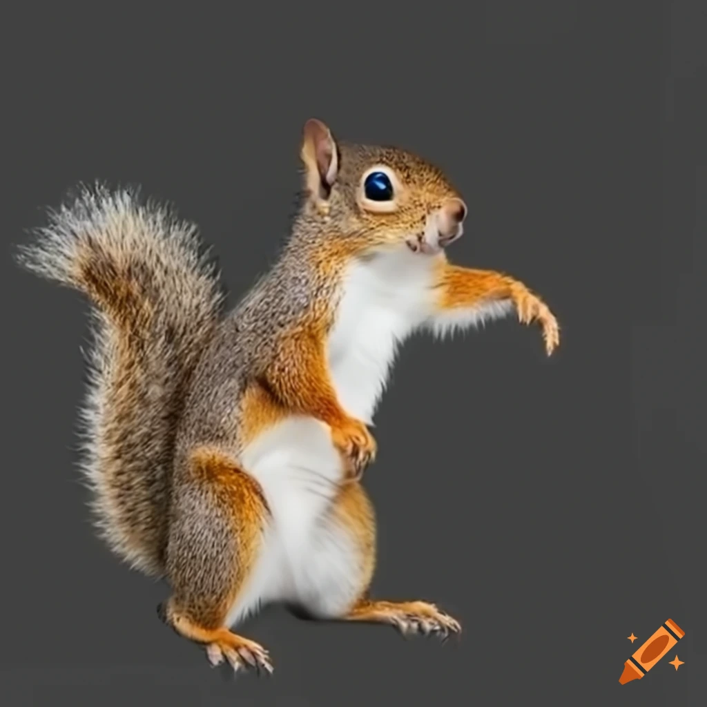 Squirrel dancing happily to delightful tunes