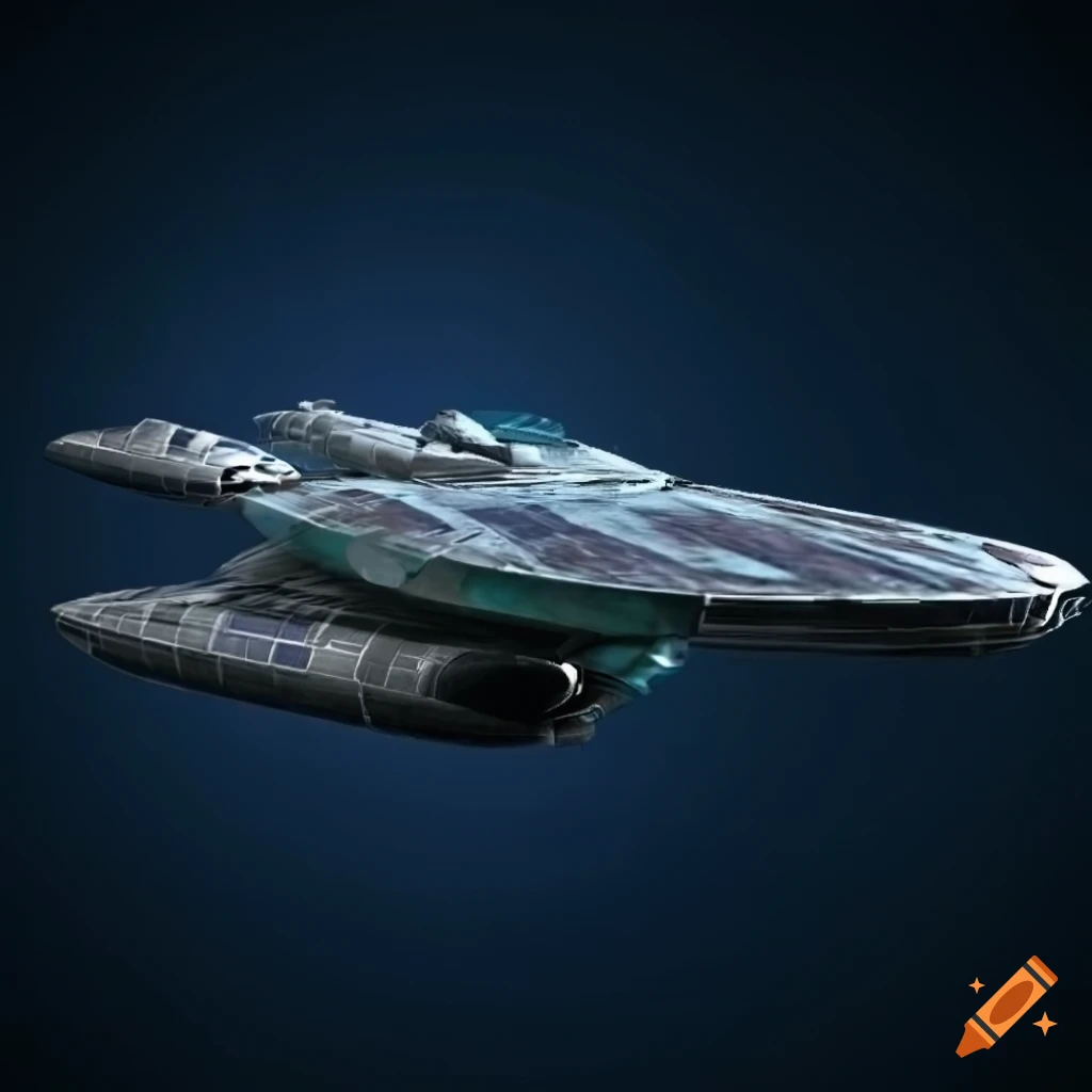 Spaceship resembling Enterprise with a Scottish tartan surface