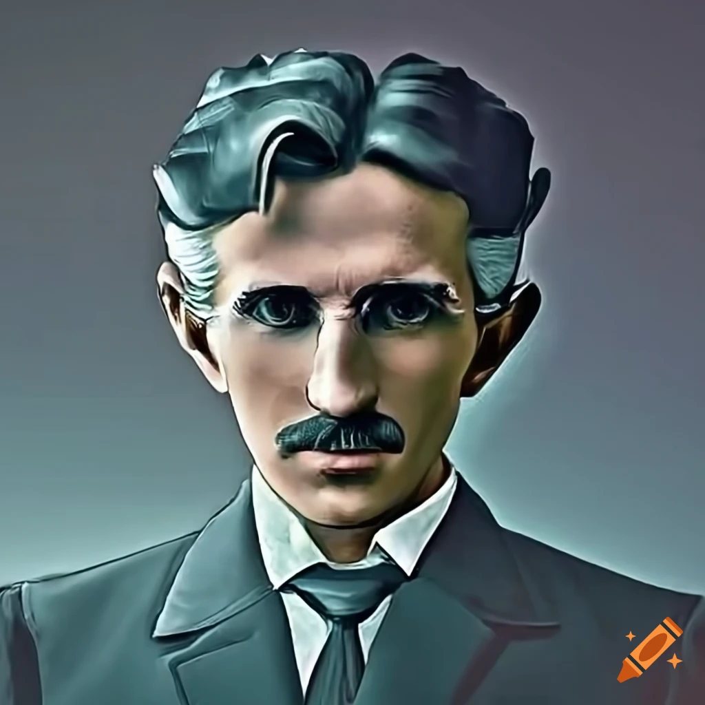 Electricity depiction of Nikola Tesla