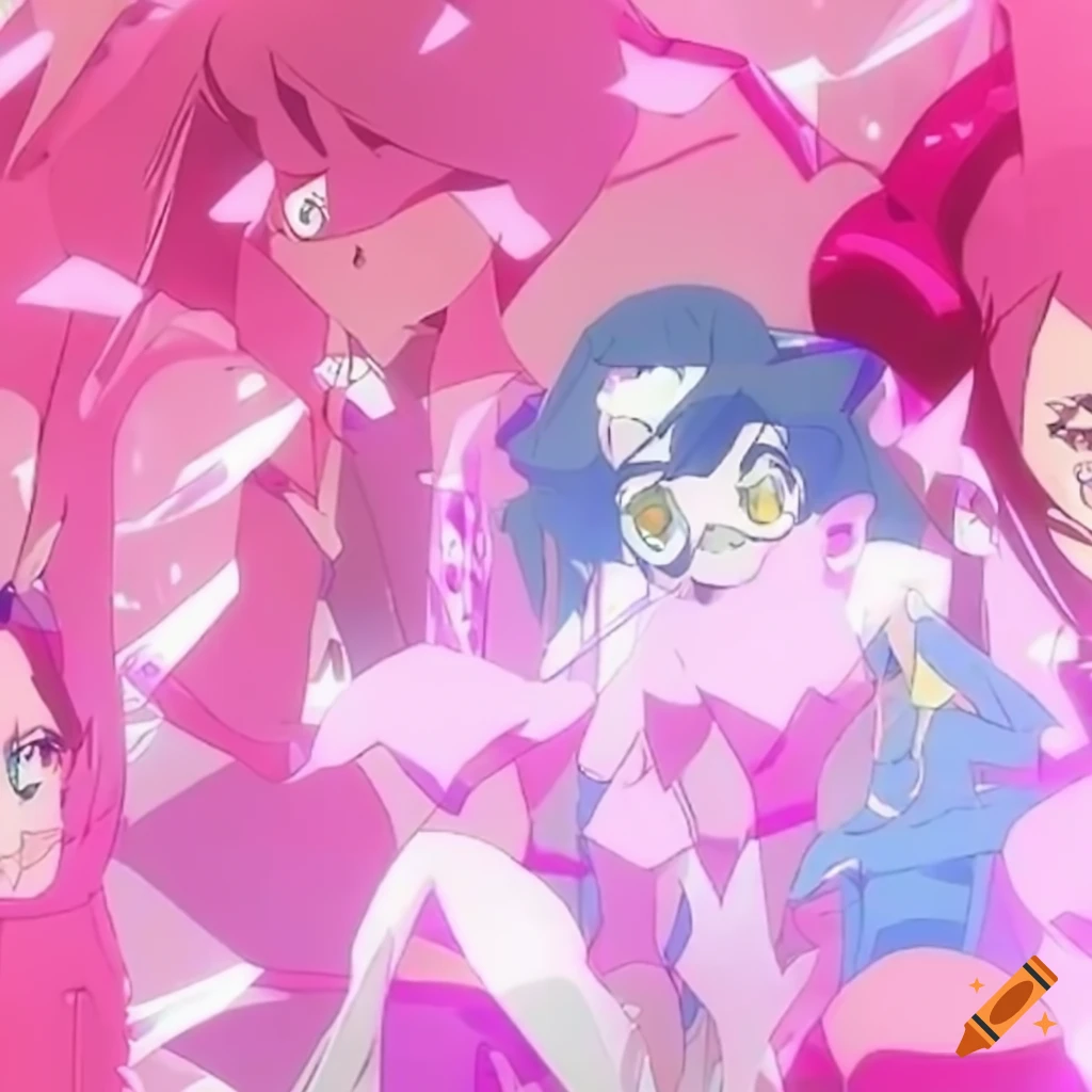 Shiny 3D pink diamond in anime style from the 2000s