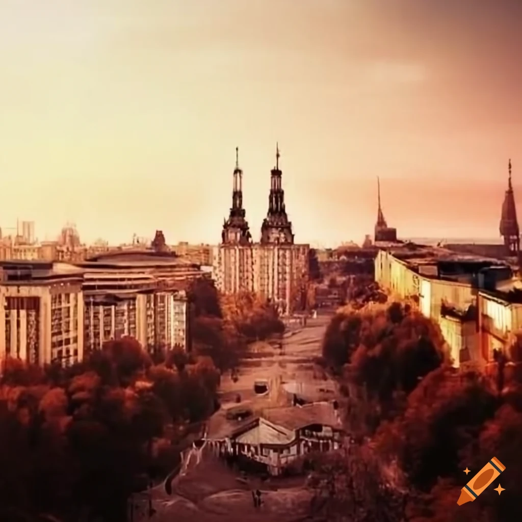 Cityscape of Ucrónio, a modern Estonian-style capital city