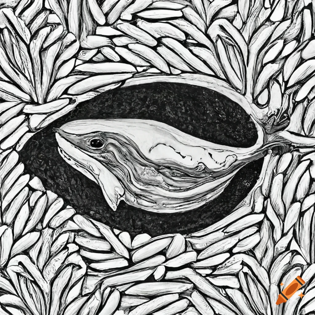 Whale in a plate of cooked rice