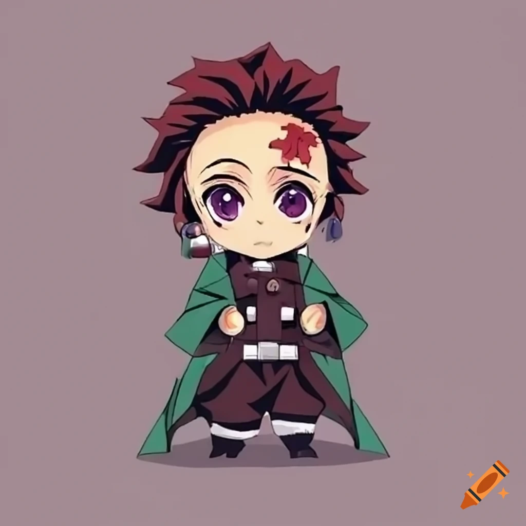 Chibi version of Demon Slayer Tanjiro Kamado character