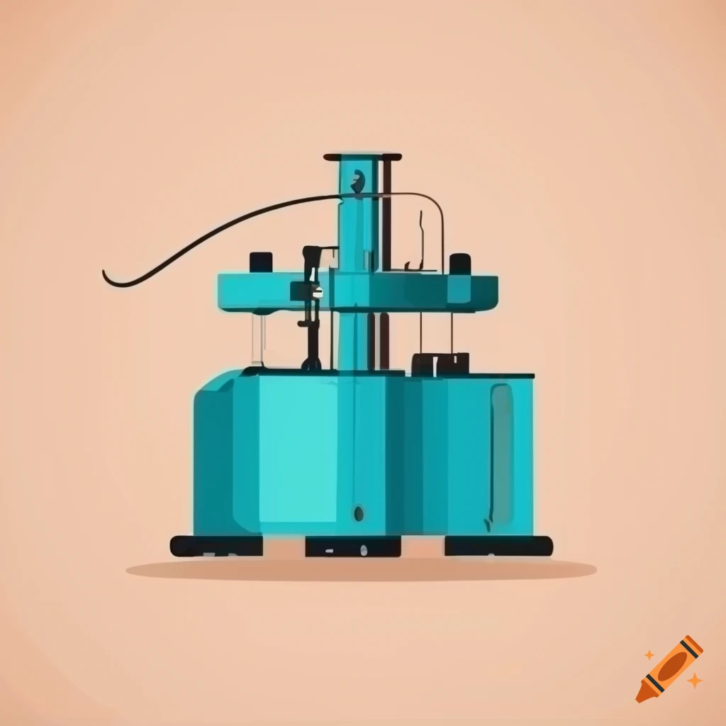 Simple vector graphic of a large hot isostatic press machine
