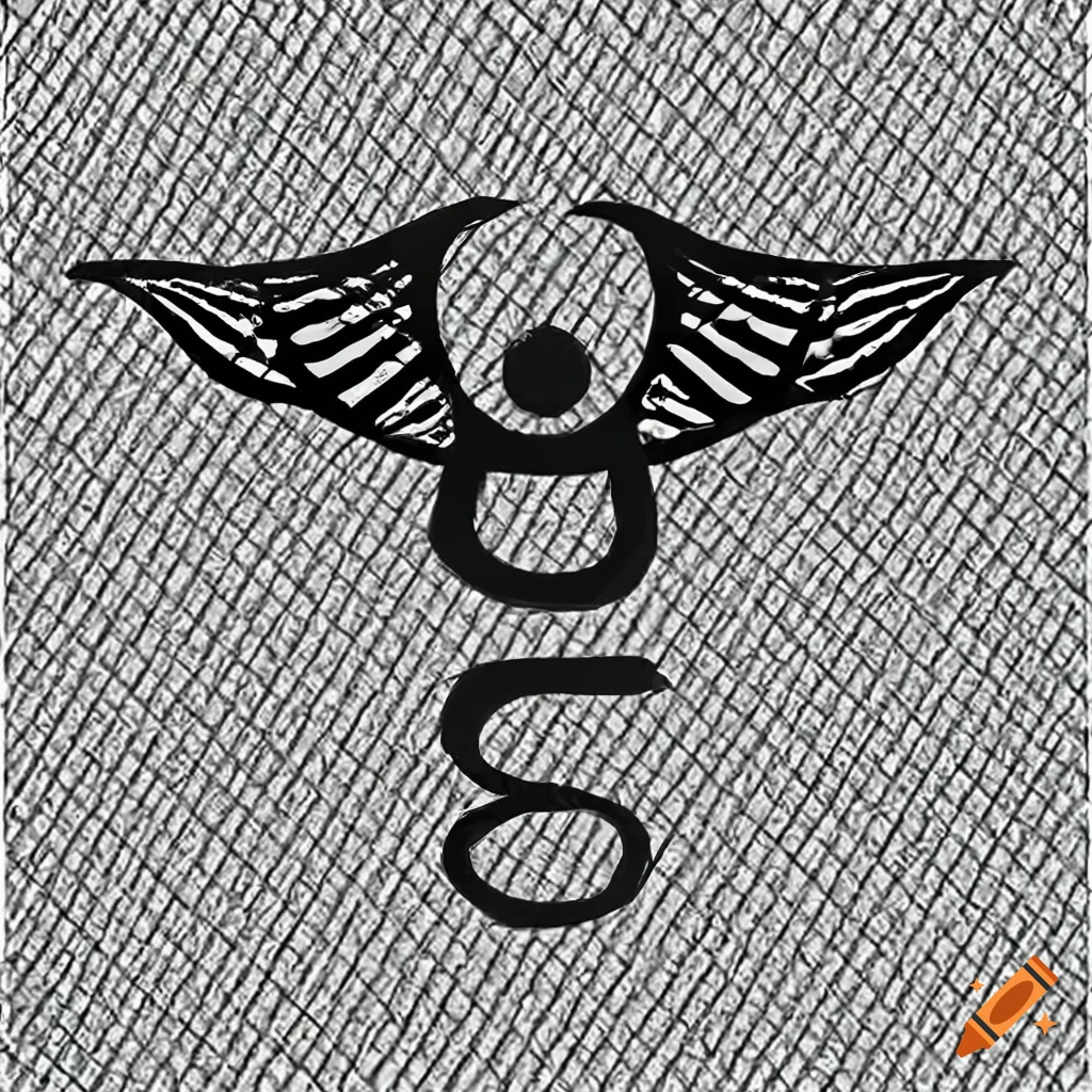 Egyptian symbols in black on a transparent background