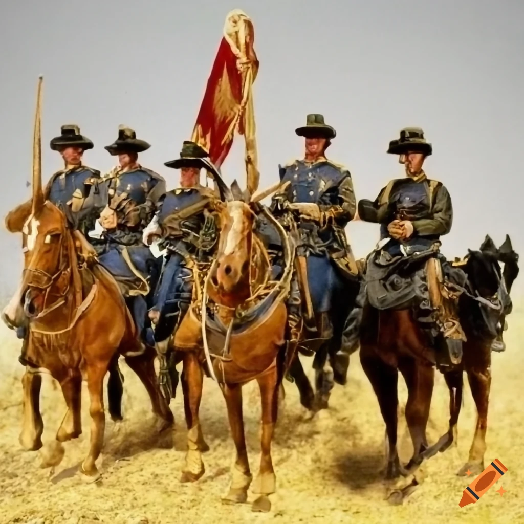 7th cavalry at Little Big Horn with blue uniforms