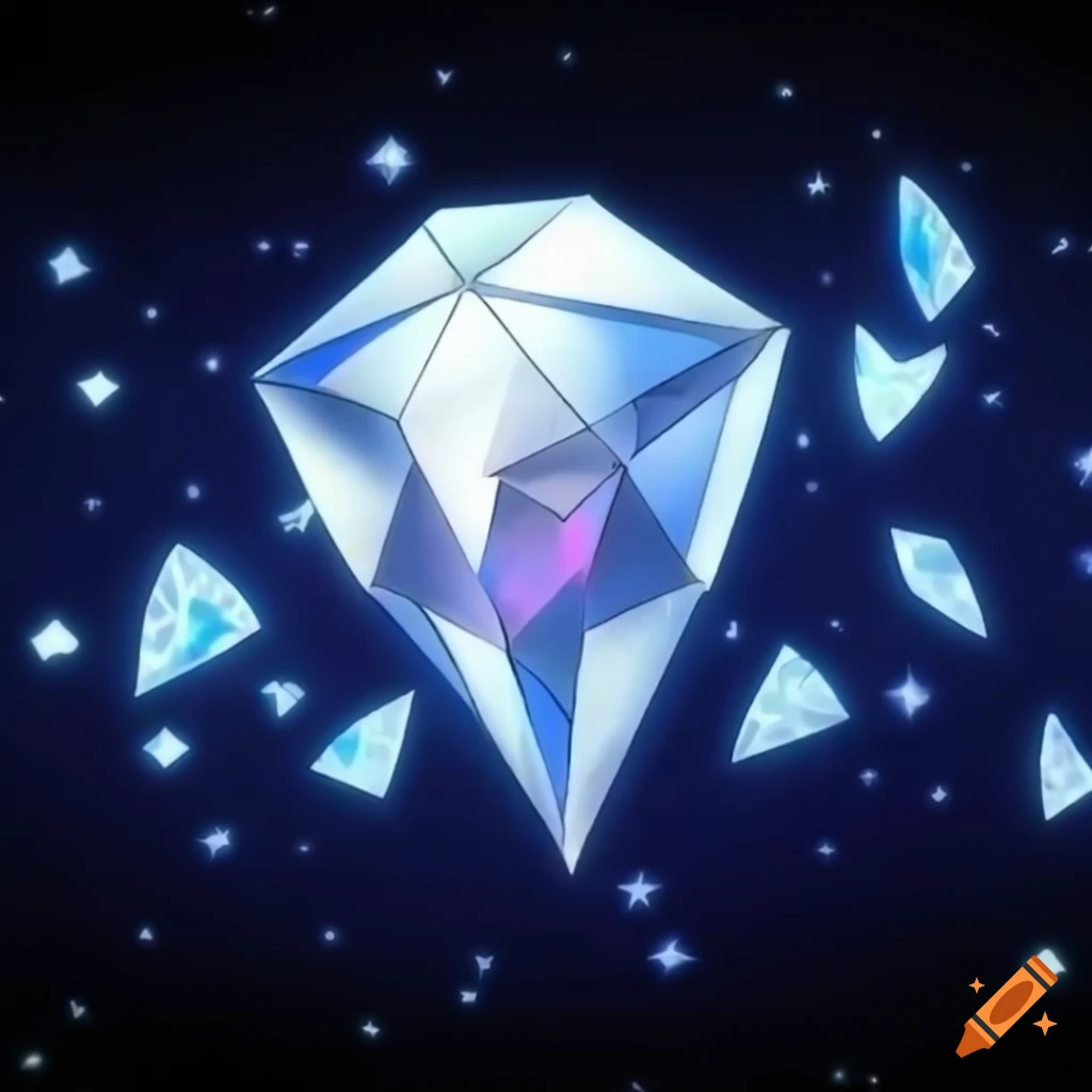 Shiny 3D white diamond anime wallpaper from the 2000s