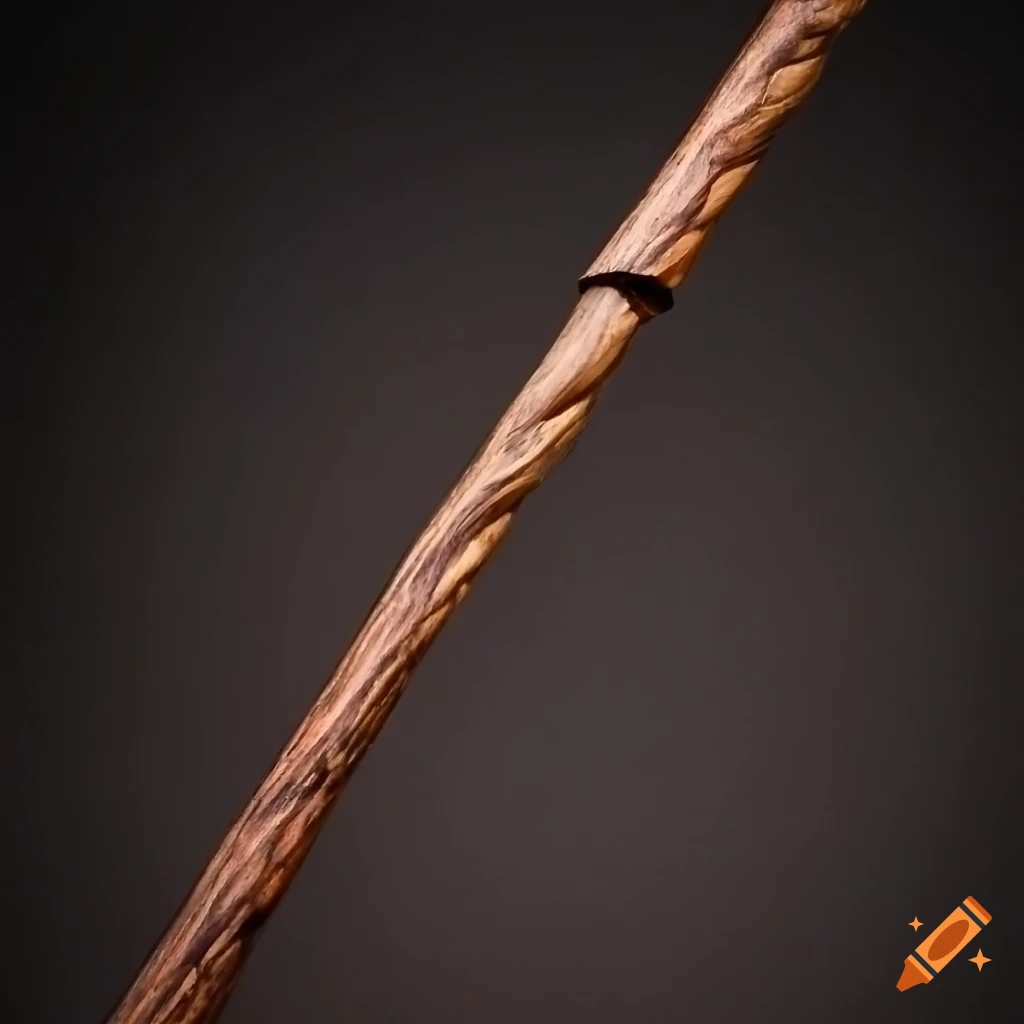 Ancient blackwood staff with rectangular widening top