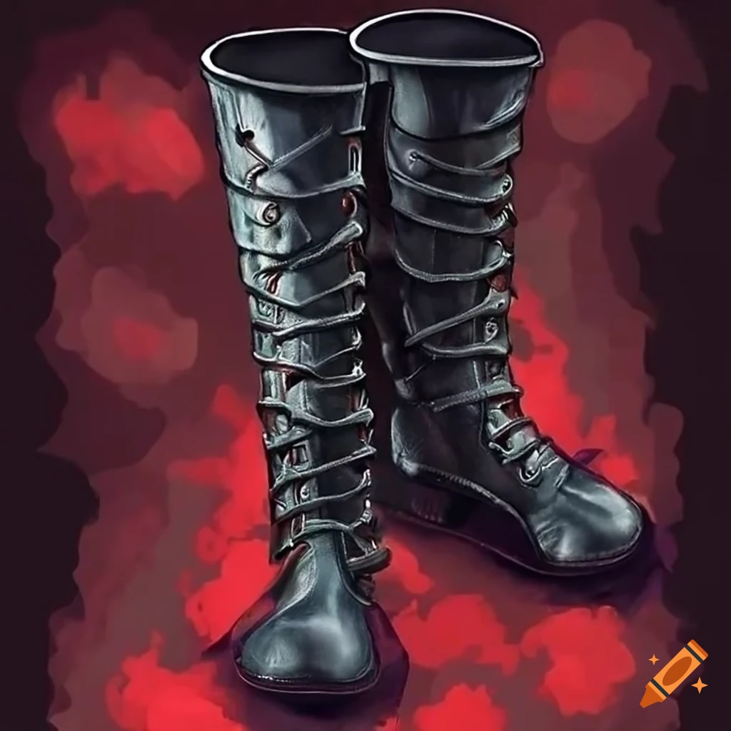 Medieval black iron boots inspired by Berserk