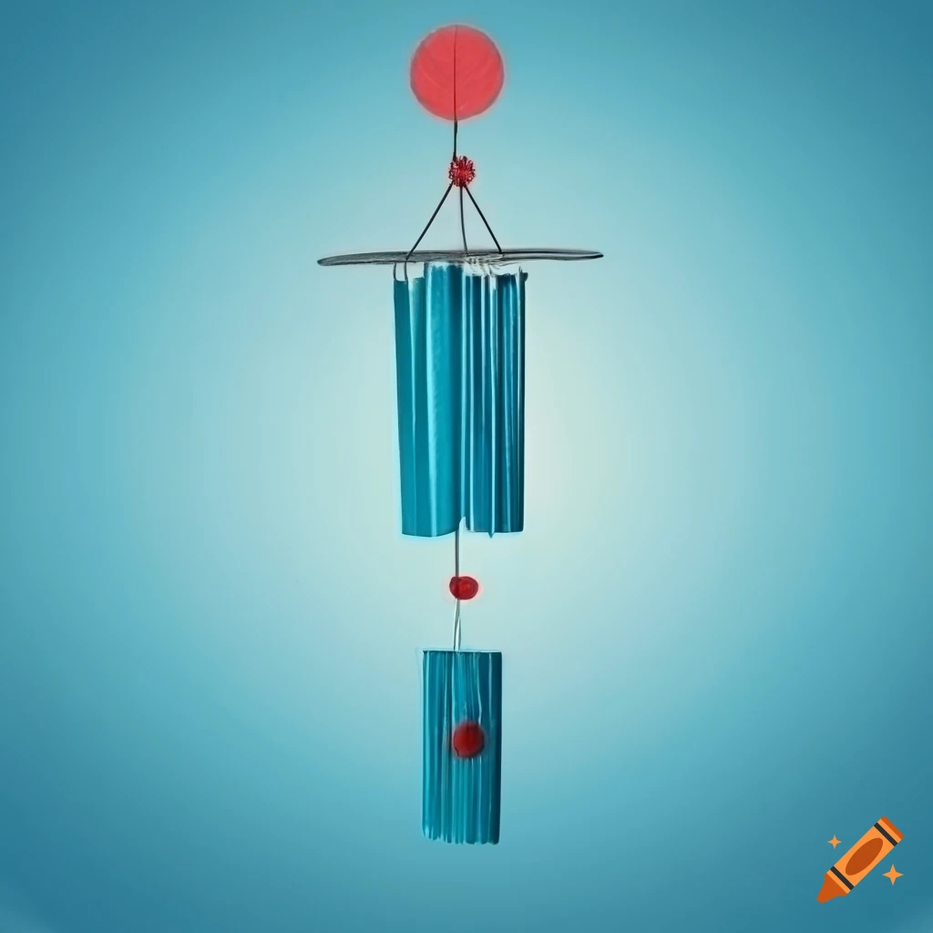 Japanese wind chime by the lake in a lofi art style