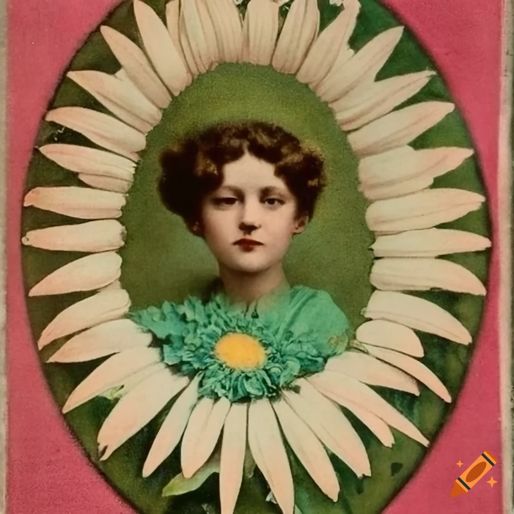 Handcolored photograph illustrating the lyrics from daisy bell song