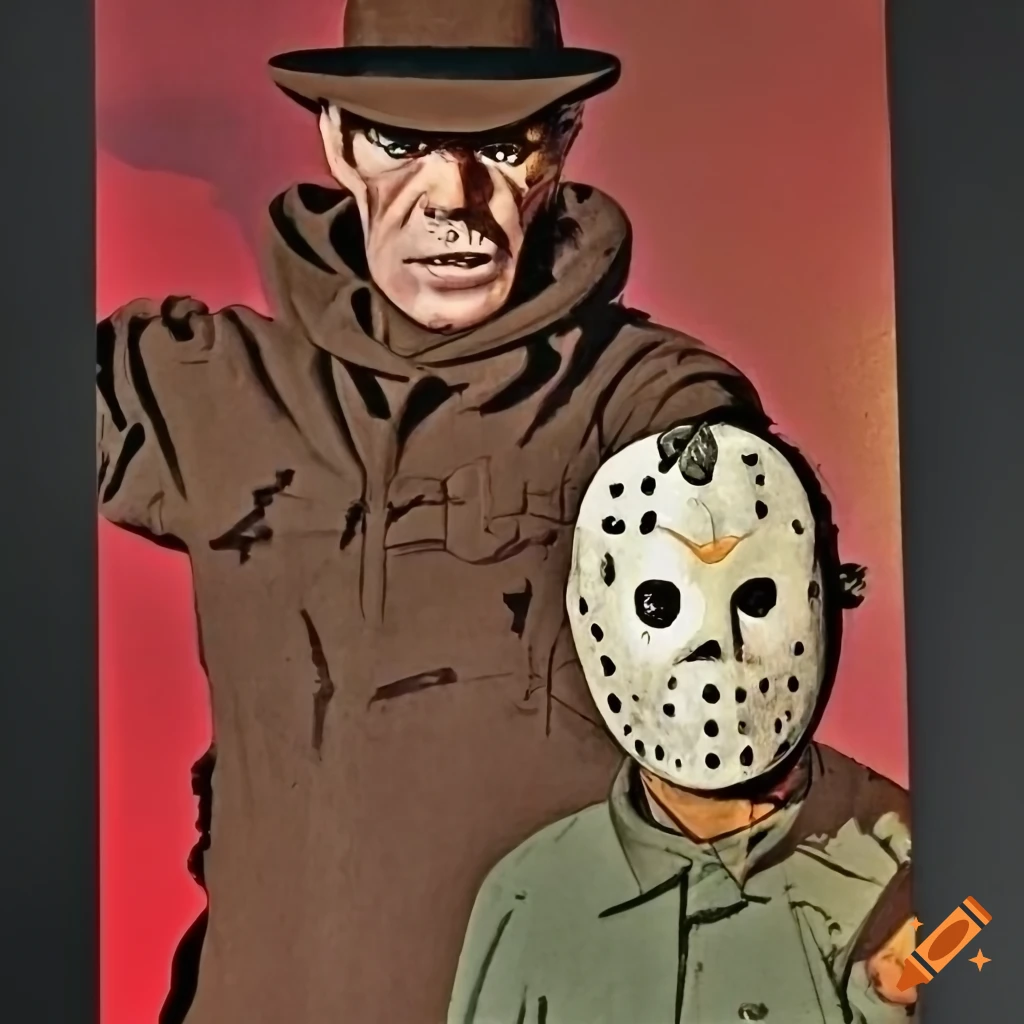 Freddy vs. Jason 1960s Paperback Thriller Cover Art with Screw Flanders
