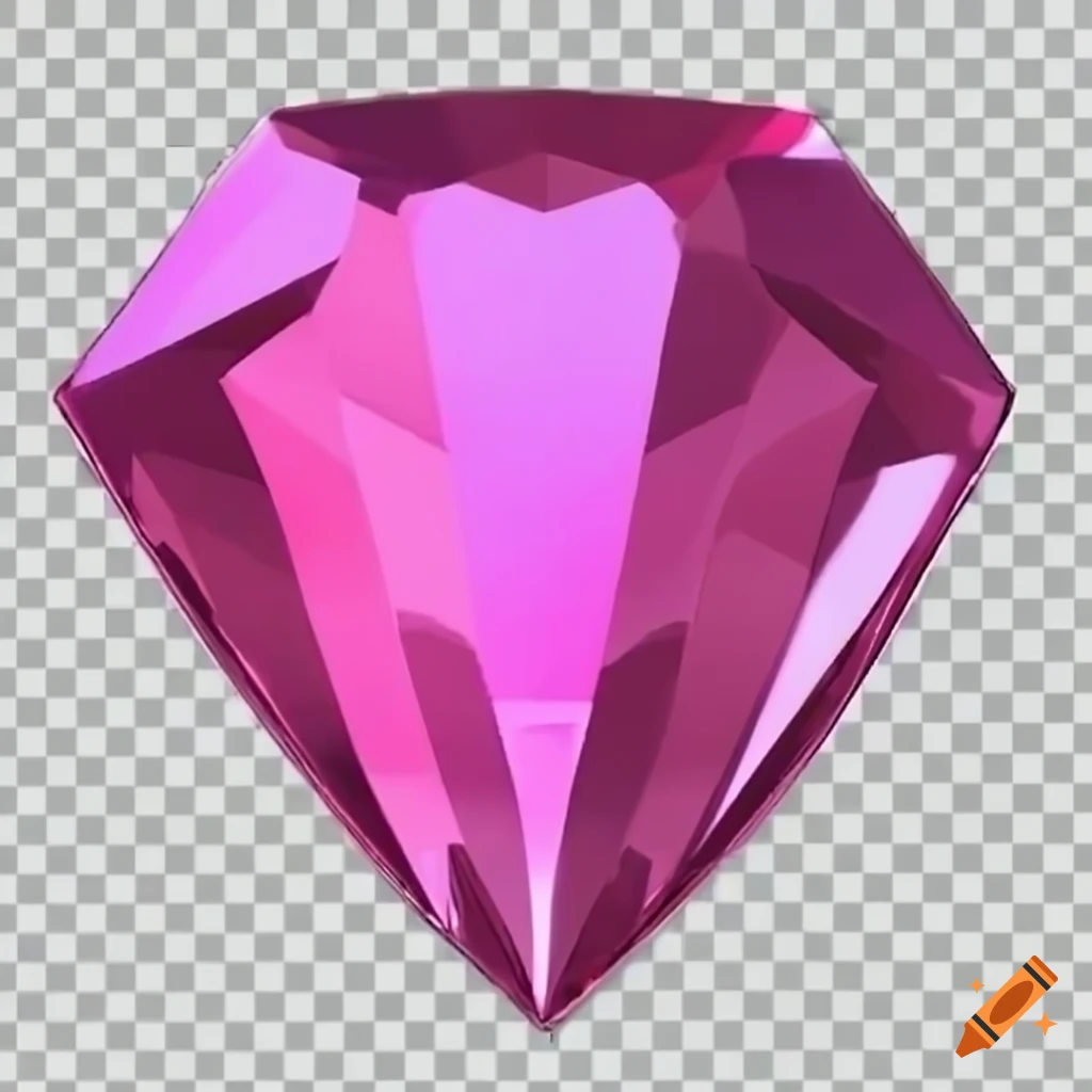 Shiny 3D pink diamond with anime-style and Japanese text from the 2000s
