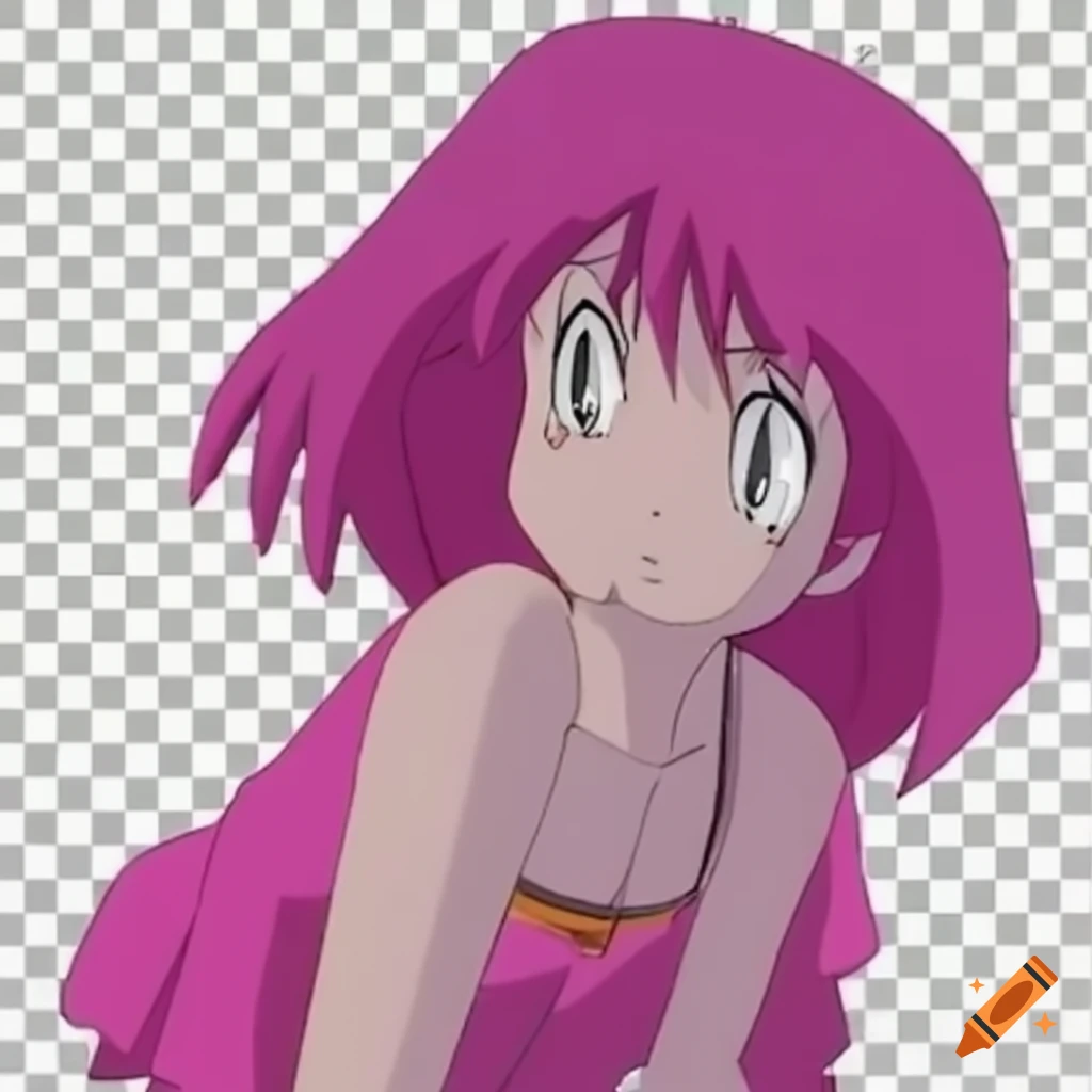 Shiny 3D pink diamond with an anime aesthetic from the 2000s