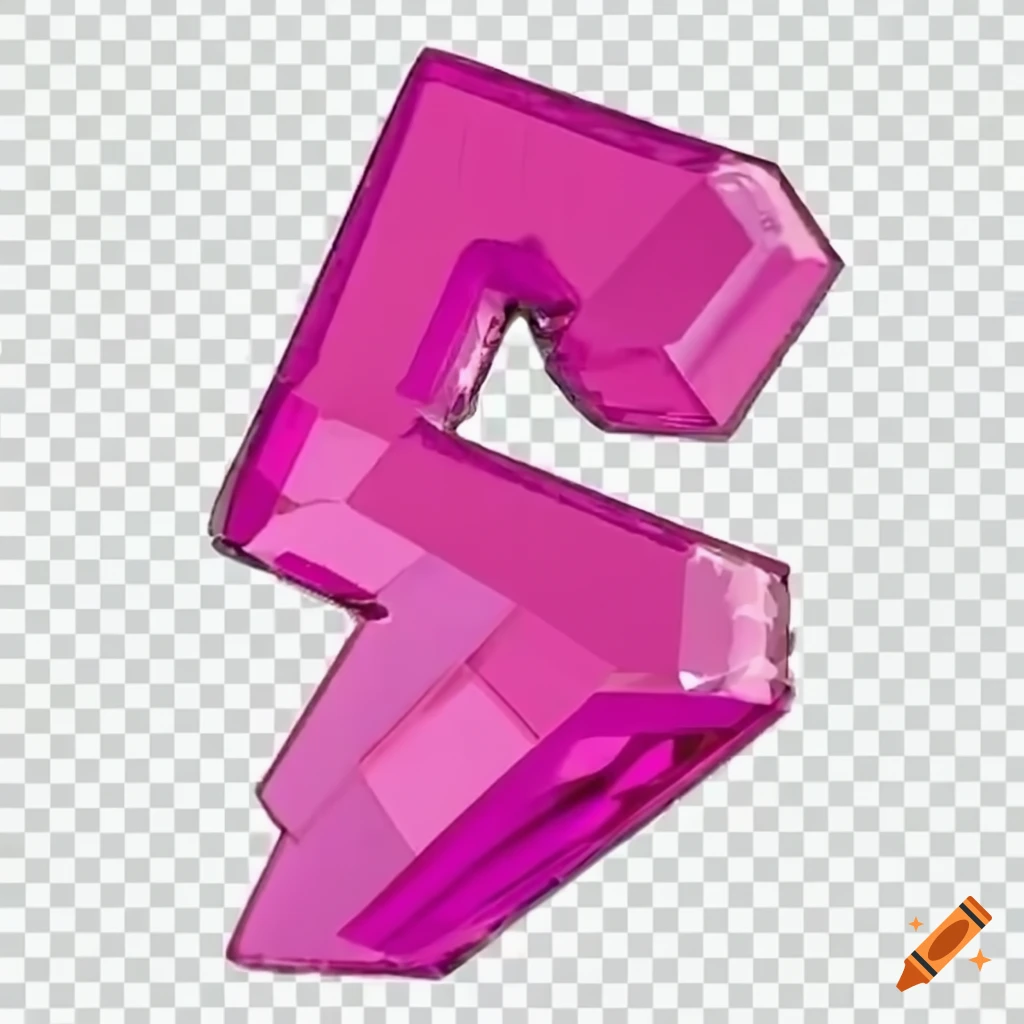Shiny 3D pink diamond with anime 2000's Japanese text
