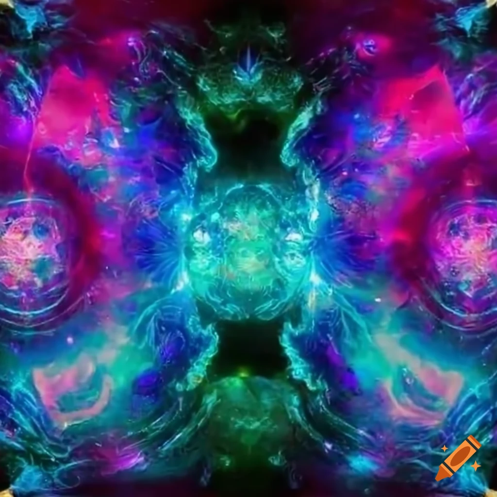 Holographic spinning consciousness wheel on Craiyon