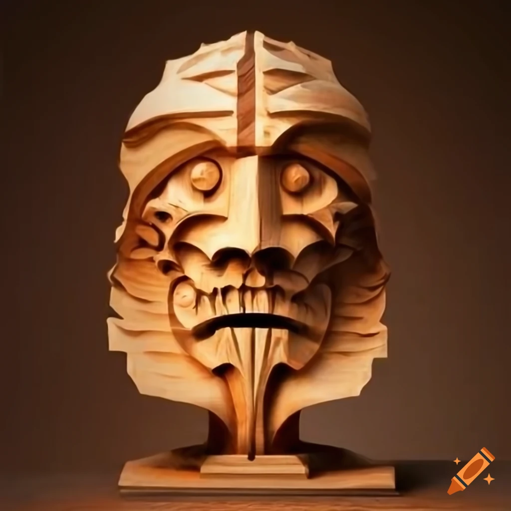 Stave carving with deep lighting influenced by James Gurney, Escher, Vermeer, and Grant Wood