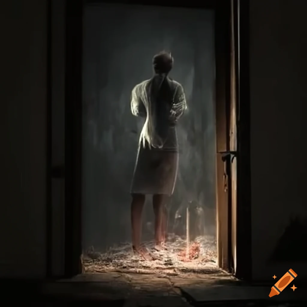 Person hidden behind glass