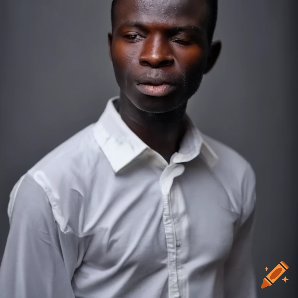 Portrait of a Nigerian man with striking features in rainy weather