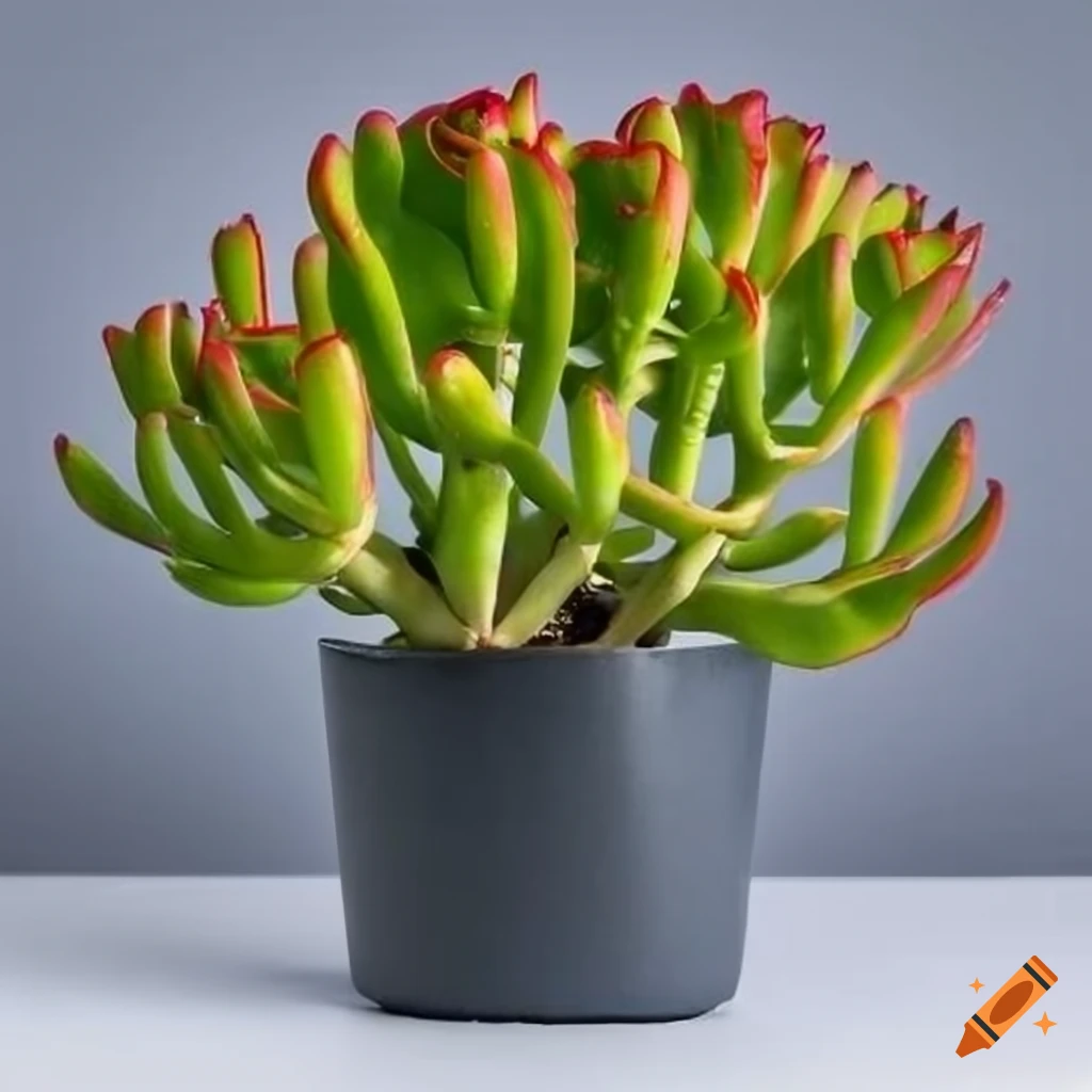 Crassula Ovata Money Plant on white background