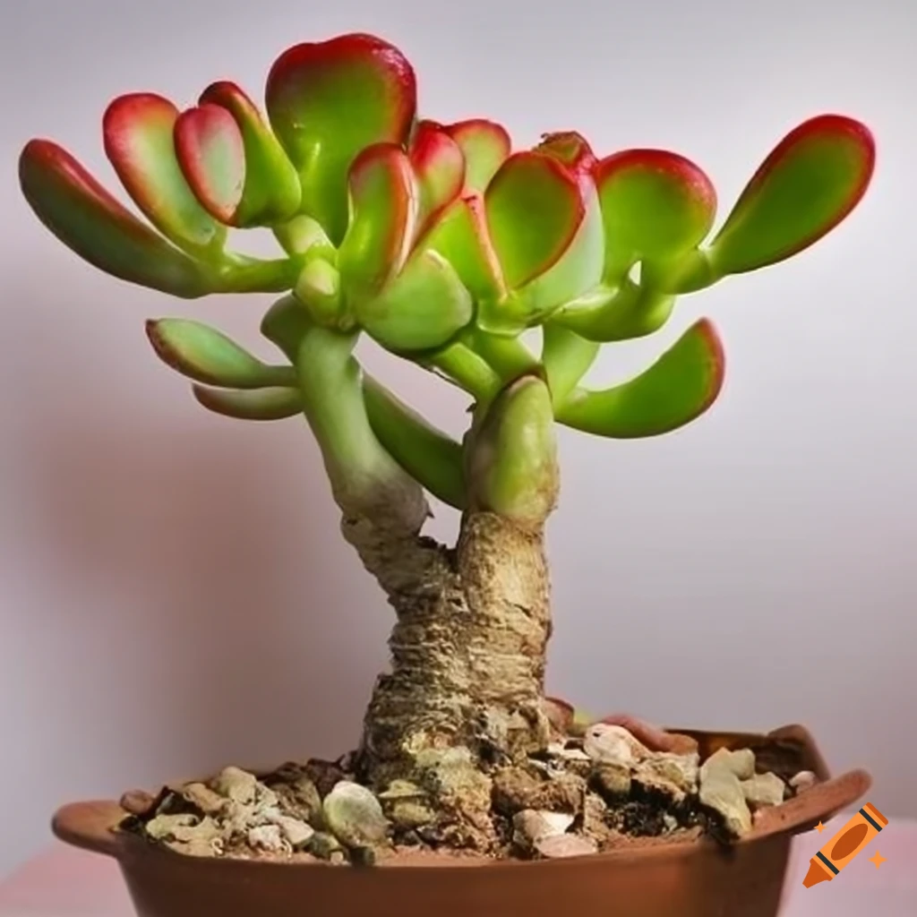 Crassula Ovata Money Plant on white background