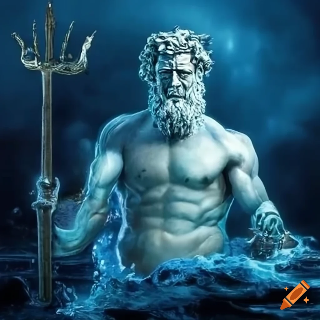 Poseidon emerging from the water