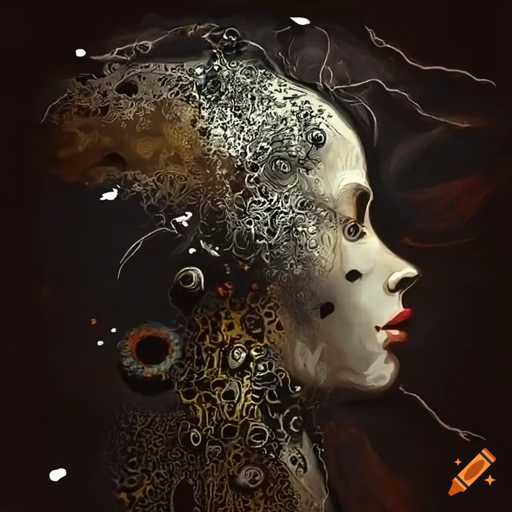 Baroque black metal deconstruction inside a cyberpunk womb with artistic elements