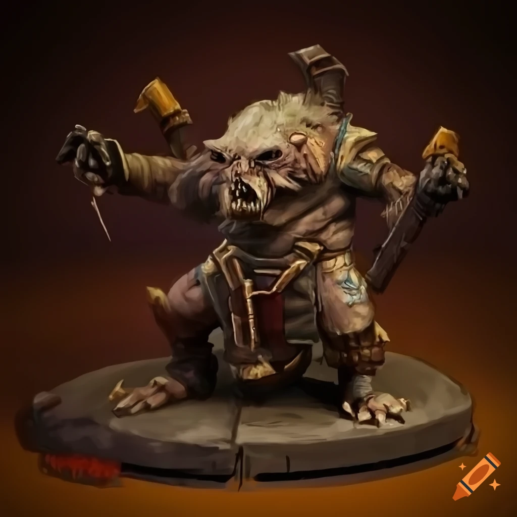 Shamanistic ratfolk rat heavy gunner sergeant inspired by Tiberium wars