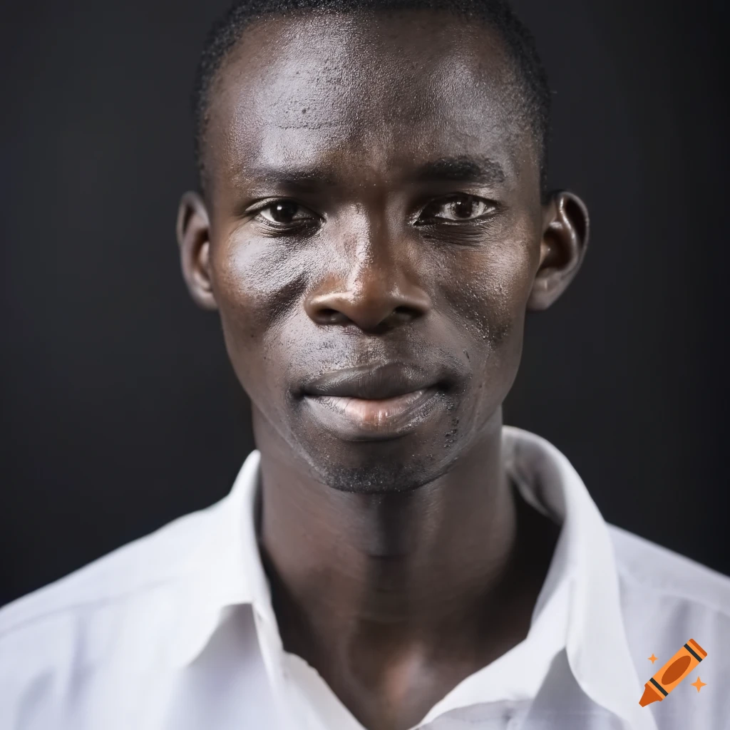 Portrait of a Nigerian man with striking features in rainy weather
