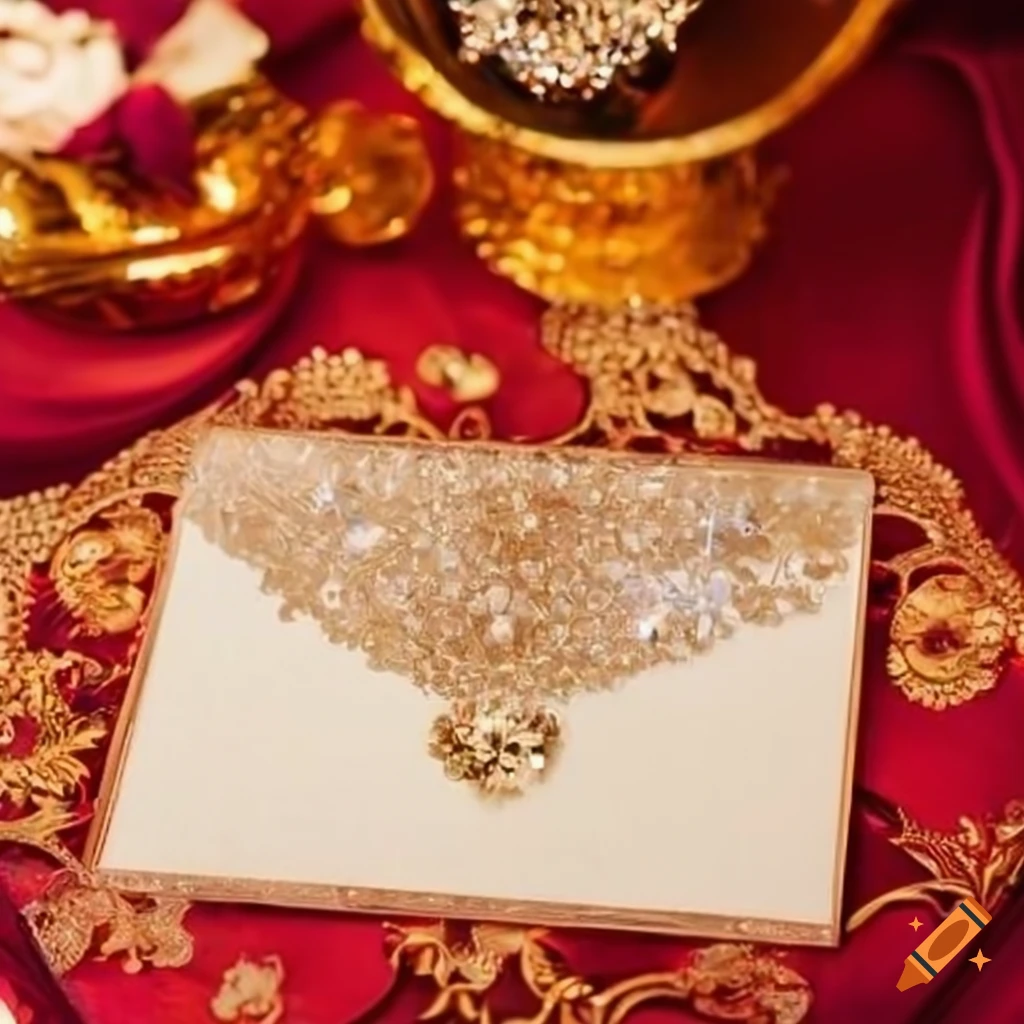 Luxurious and elegant wedding invitation with resin and crystals