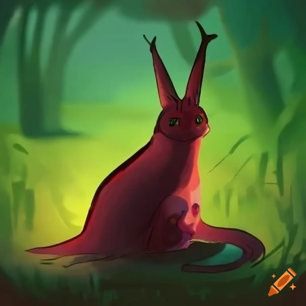 Colorful family of slugcats in the style of Rain World dream sequences