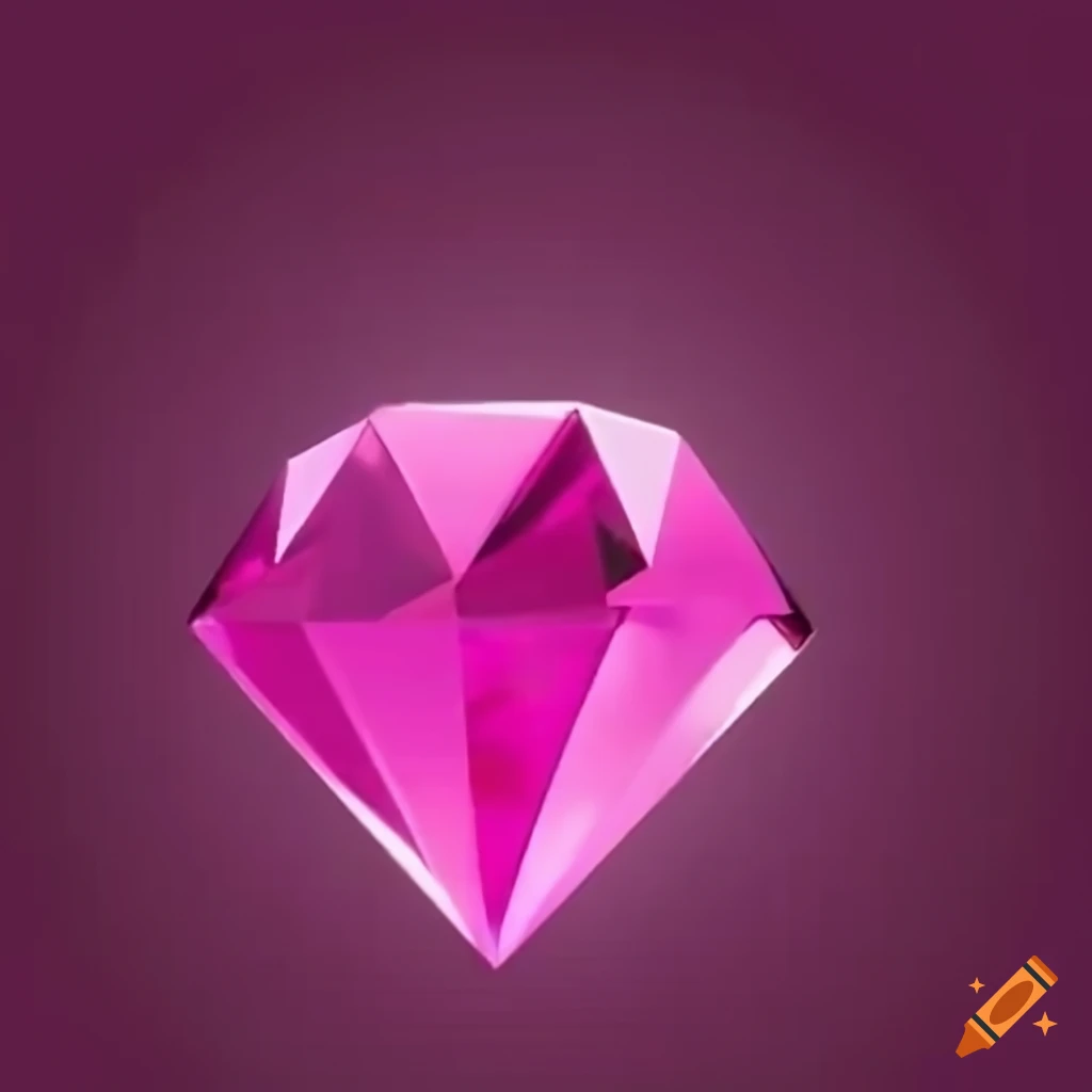 Shiny 3D pink diamond with anime 2000's Japanese text