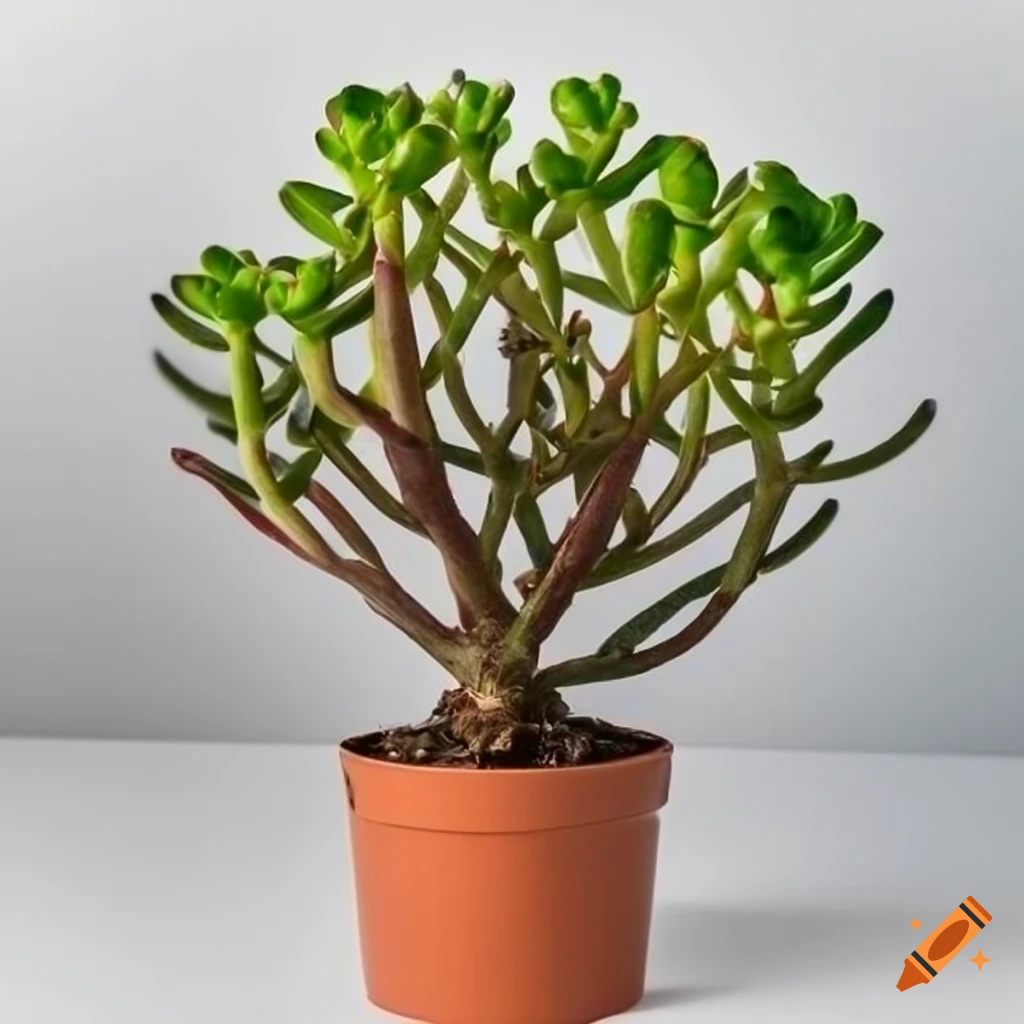 Crassula Ovata Money Plant on white background