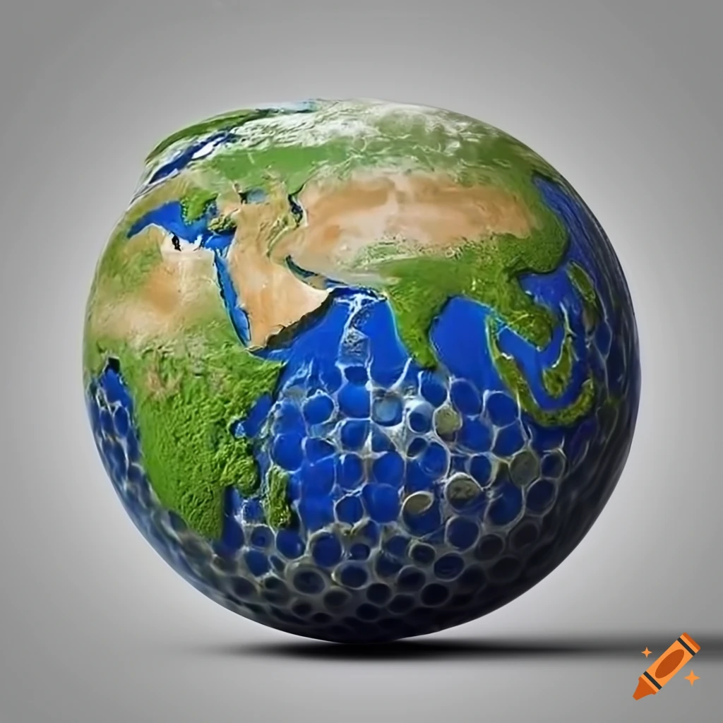 Earth with focus on the Middle East in a golf ball texture