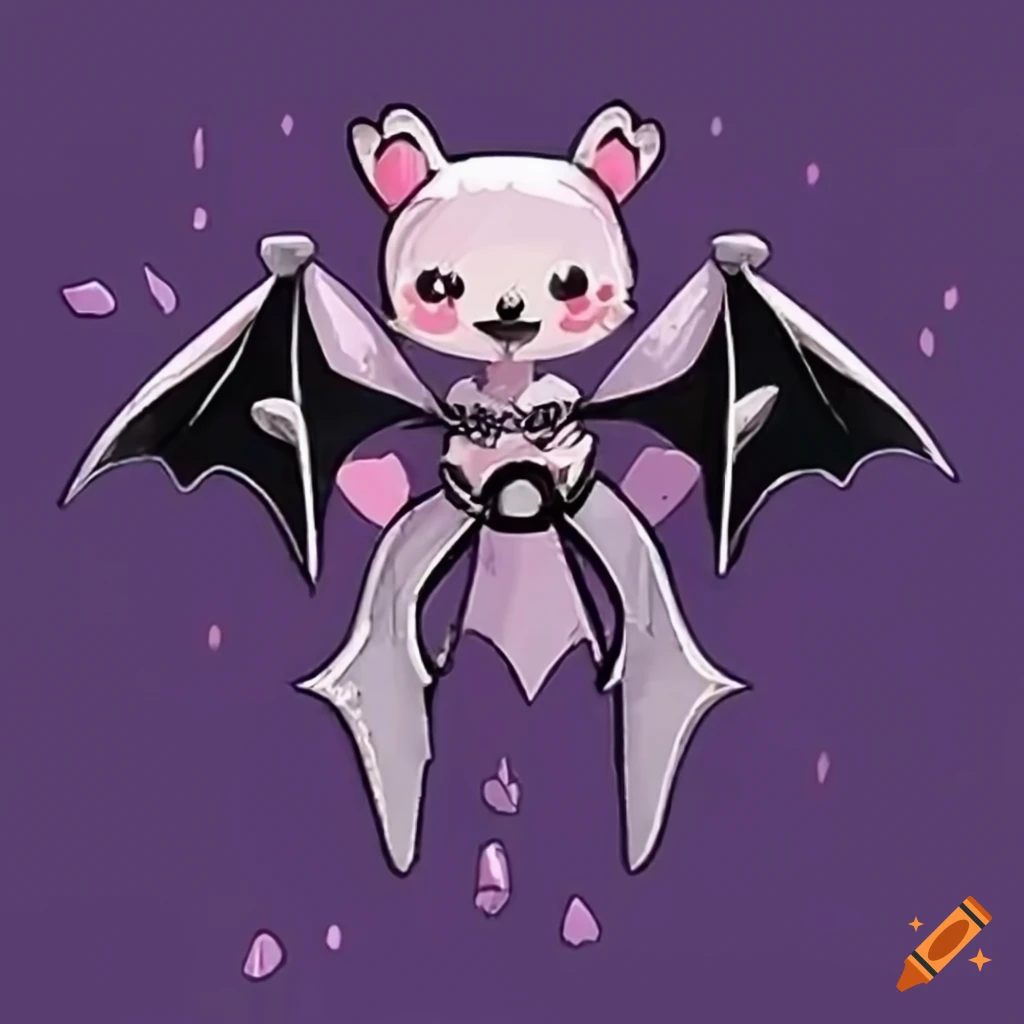 Kawaii goth bow bats