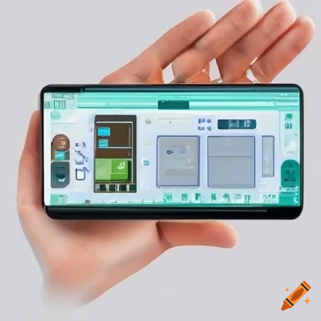 Illustration of automated shutter control in smart homes with before and after images, app interface, and energy consumption diagrams