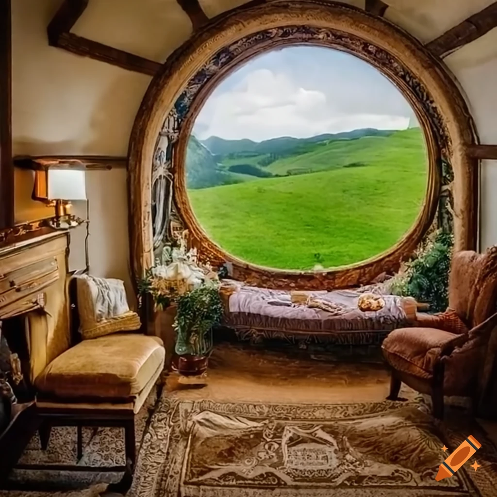Cozy hobbit living room interior design