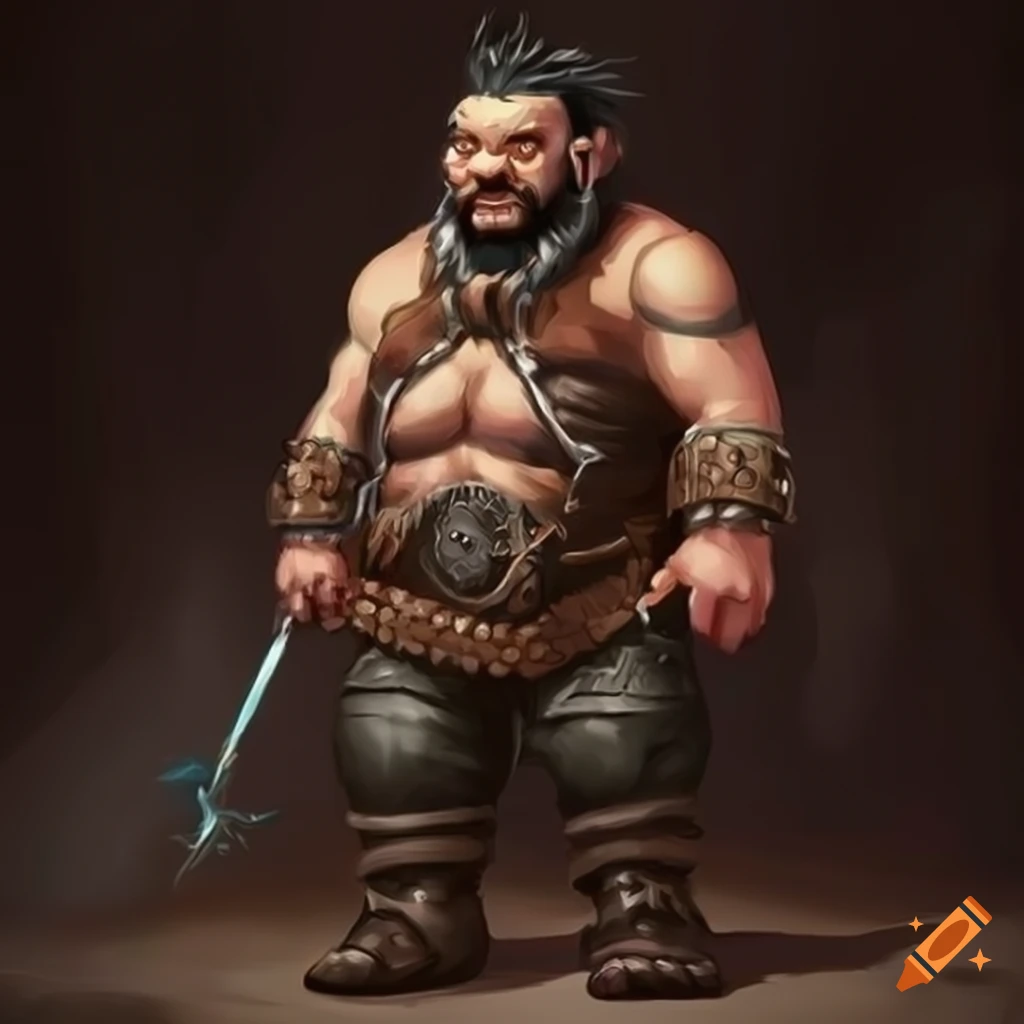 Punk male dwarf with black hair