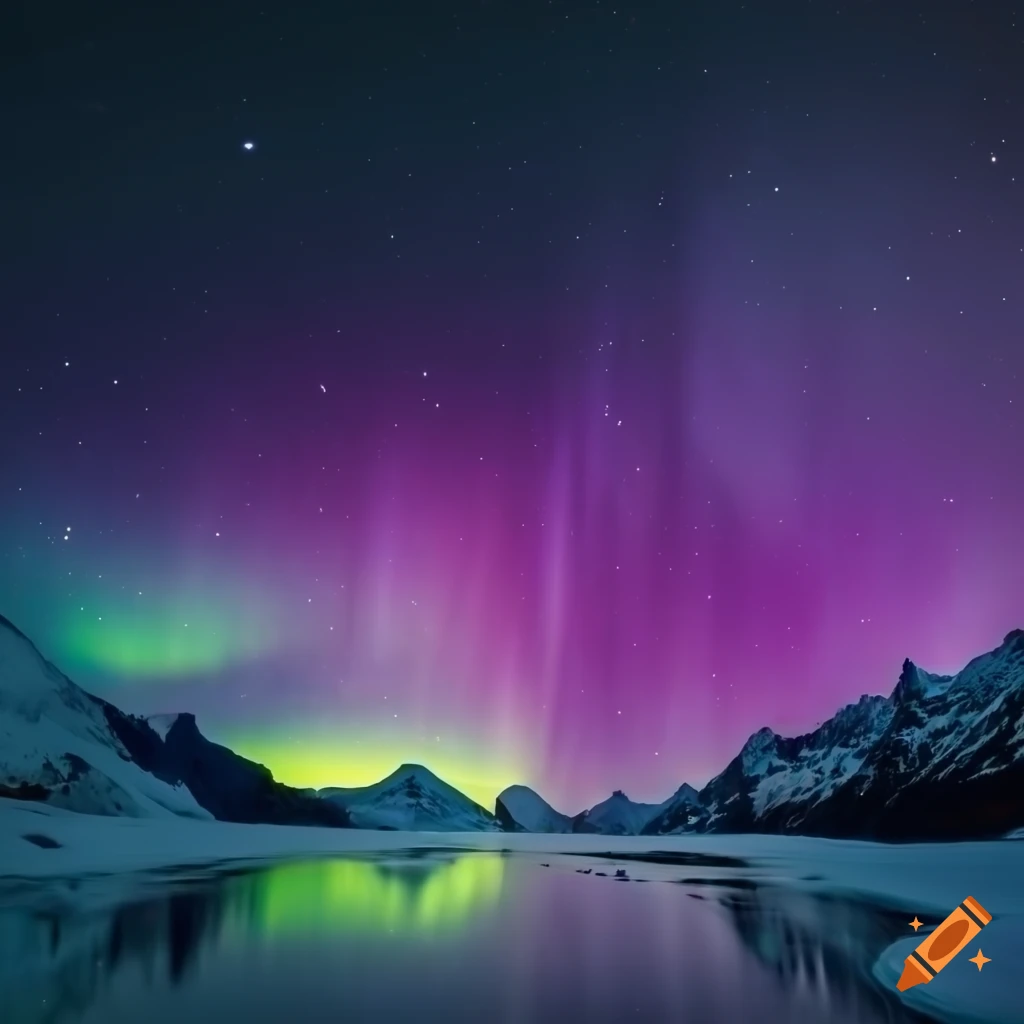 Aurora Borealis over the Alps