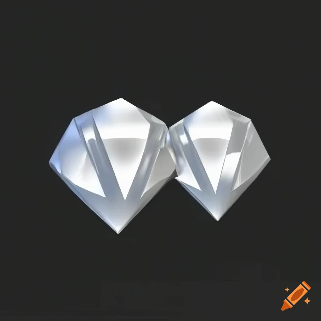 Shiny 3D white diamond with Japanese text