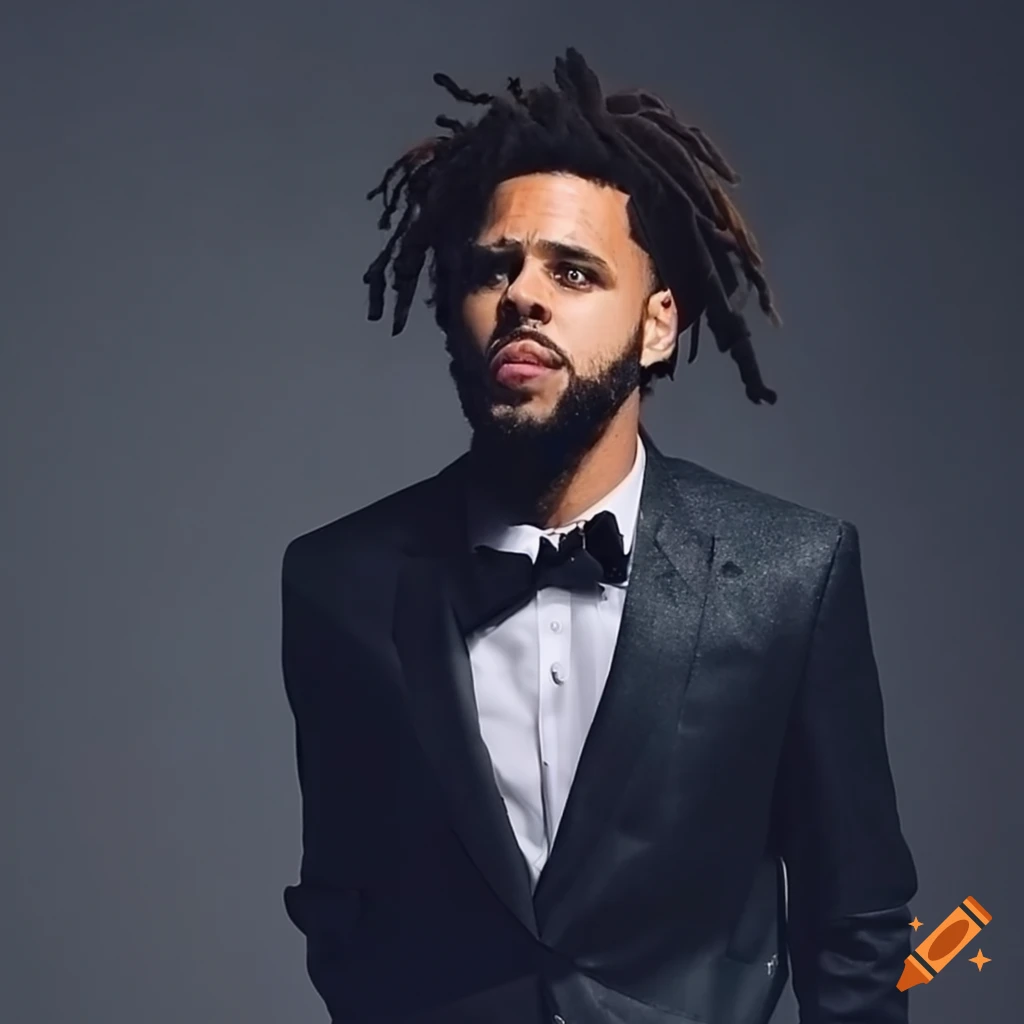 J. Cole in formal attire with a fedora on Craiyon