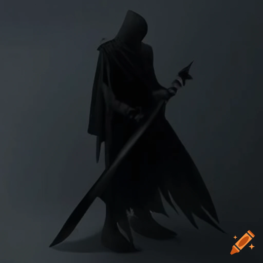 Dark shadow holding a long black sword