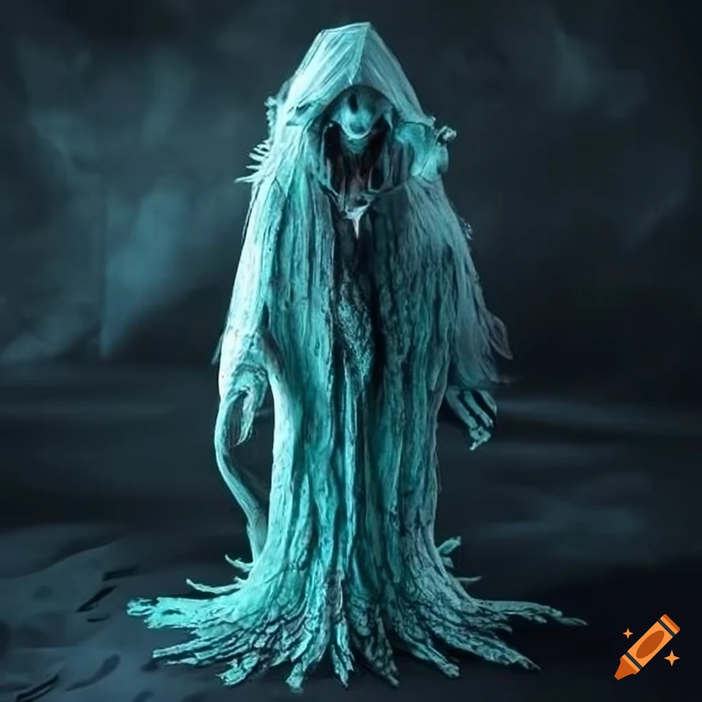 Mythical figure of a Mnsea wizard with marine elements