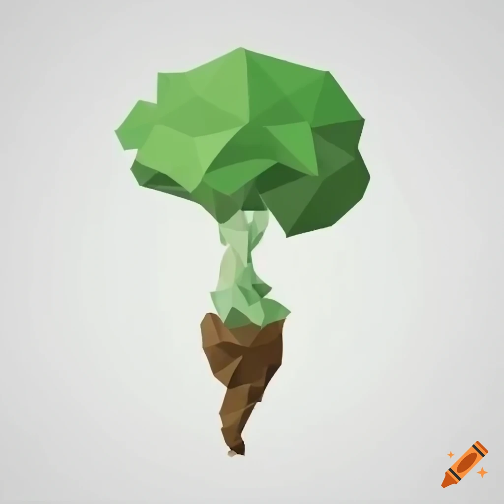 Low poly vegetables growing in dirt on white background with Breath of the Wild art style