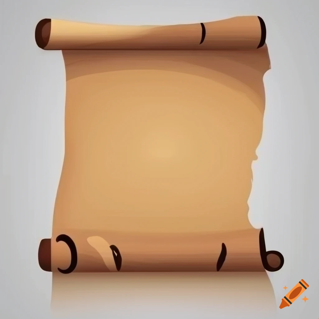 Old paper scroll on a white background in vector format