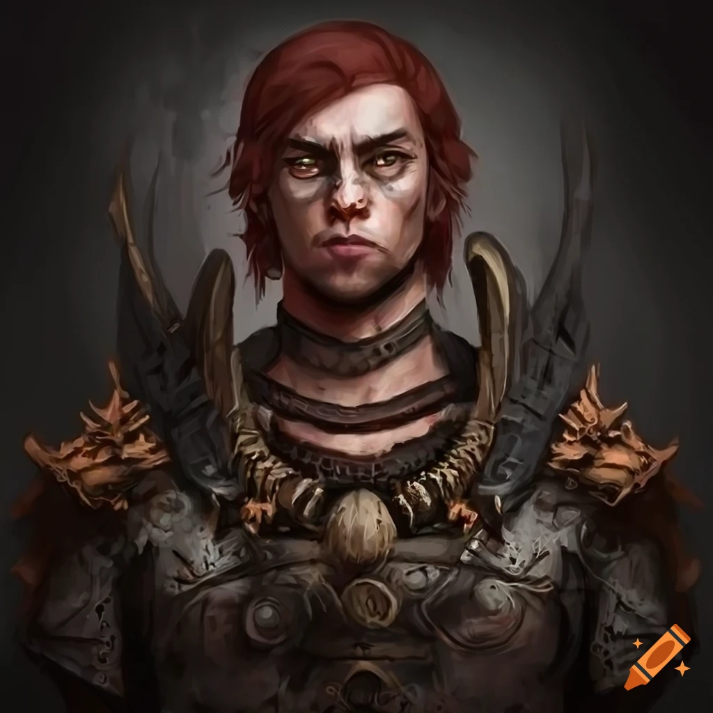 Intricate portrait of male warrior in a dark dungeon setting