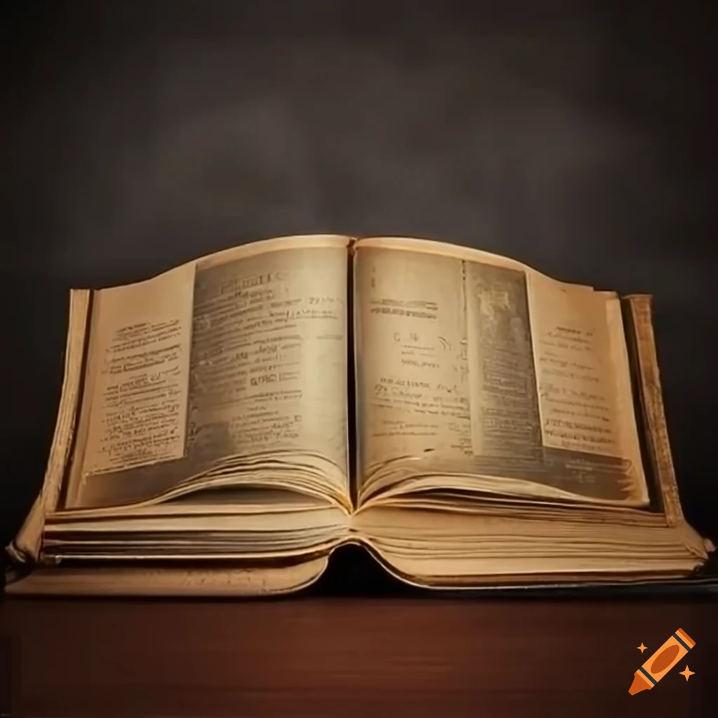 Open old book from the front