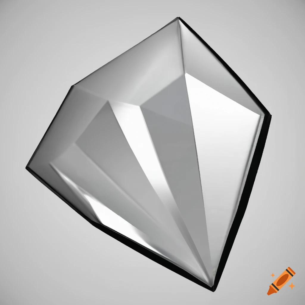 Shiny 3D white diamond with Japanese text