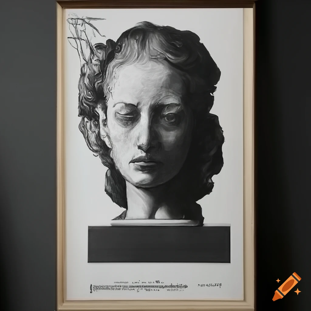 Sculpture inspired by vermeer, grant wood, and james gurney in a